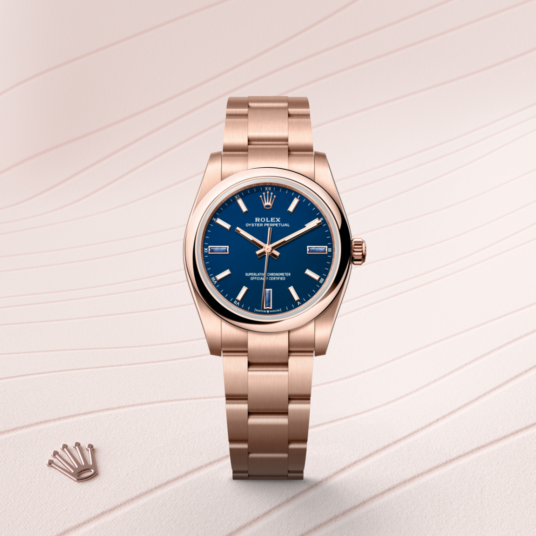Rolex Oyster Perpetual 34 Oyster, 34 mm, Everose altın M124205-0002