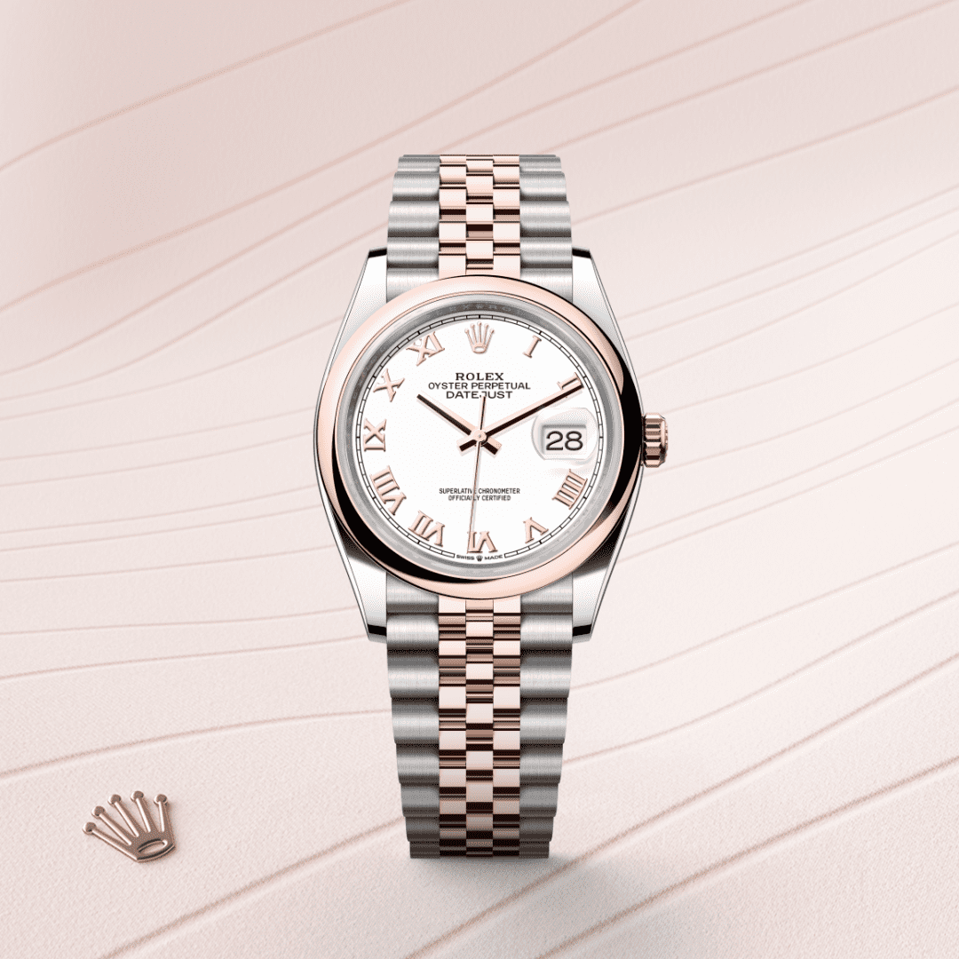 Rolex Datejust 36 Oyster, 36 mm, Oystersteel çelik ve Everose altın M126201-0015