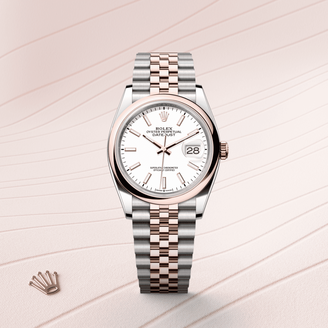 Rolex Datejust 36 Oyster, 36 mm, Oystersteel çelik ve Everose altın M126201-0017