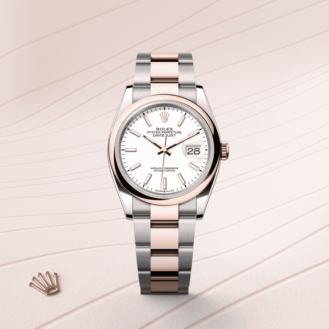 Rolex Datejust 36 Oyster, 36 mm, Oystersteel çelik ve Everose altın M126201-0018