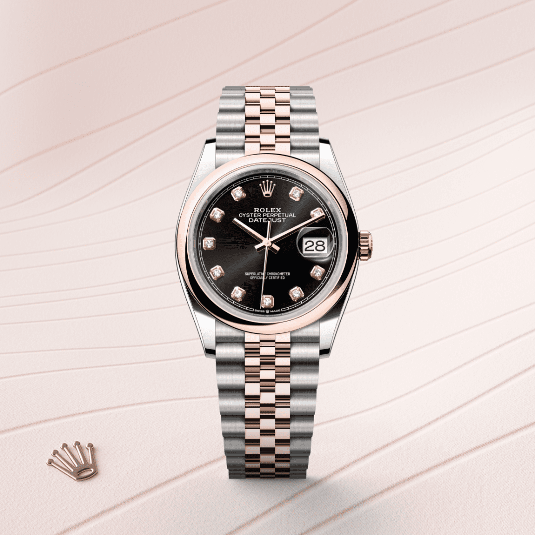 Rolex Datejust 36 Oyster, 36 mm, Oystersteel çelik ve Everose altın M126201-0019