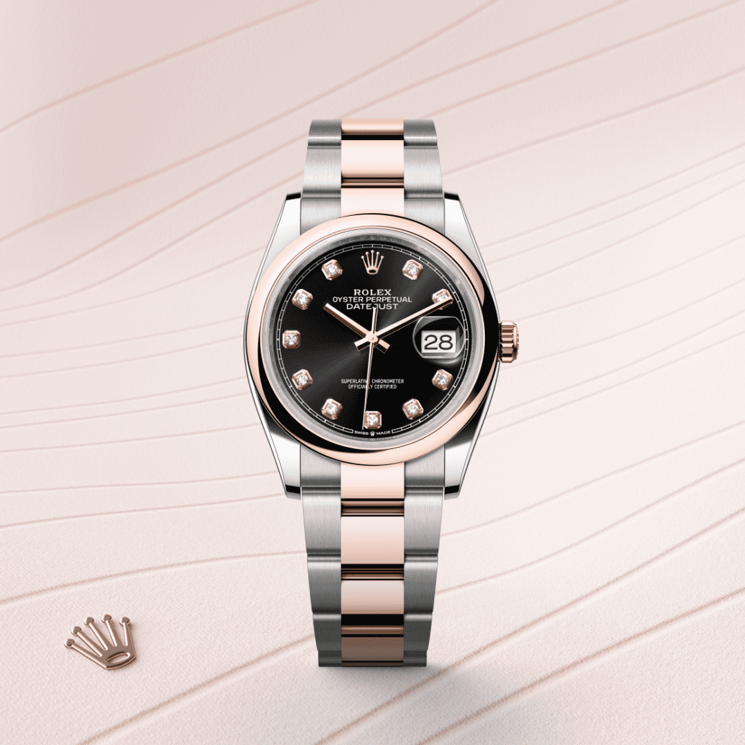 Rolex Datejust 36 Oyster, 36 mm, Oystersteel çelik ve Everose altın M126201-0020