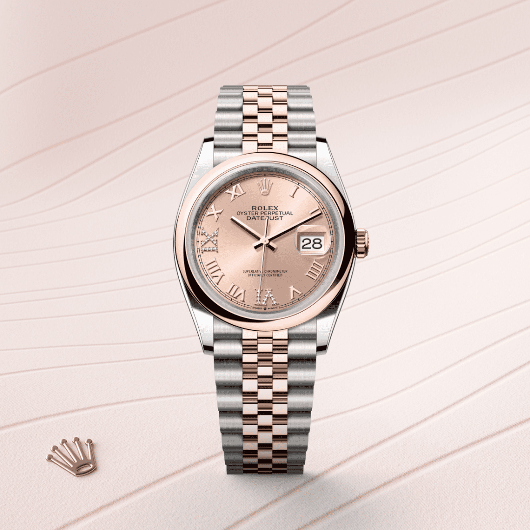 Rolex Datejust 36 Oyster, 36 mm, Oystersteel çelik ve Everose altın M126201-0027