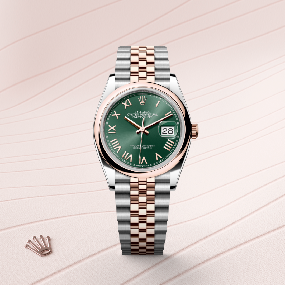Rolex Datejust 36 Oyster, 36 mm, Oystersteel çelik ve Everose altın M126201-0051