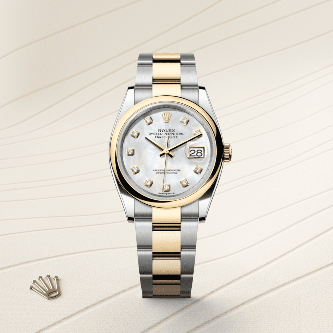 Rolex Datejust 36 Oyster, 36 mm, Oystersteel çelik ve sarı altın M126203-0024