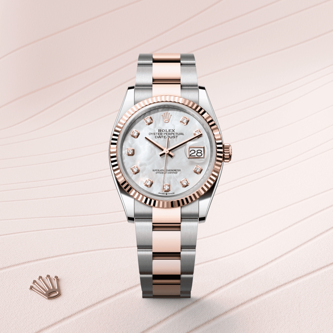 Rolex Datejust 36 Oyster, 36 mm, Oystersteel çelik ve Everose altın M126231-0022