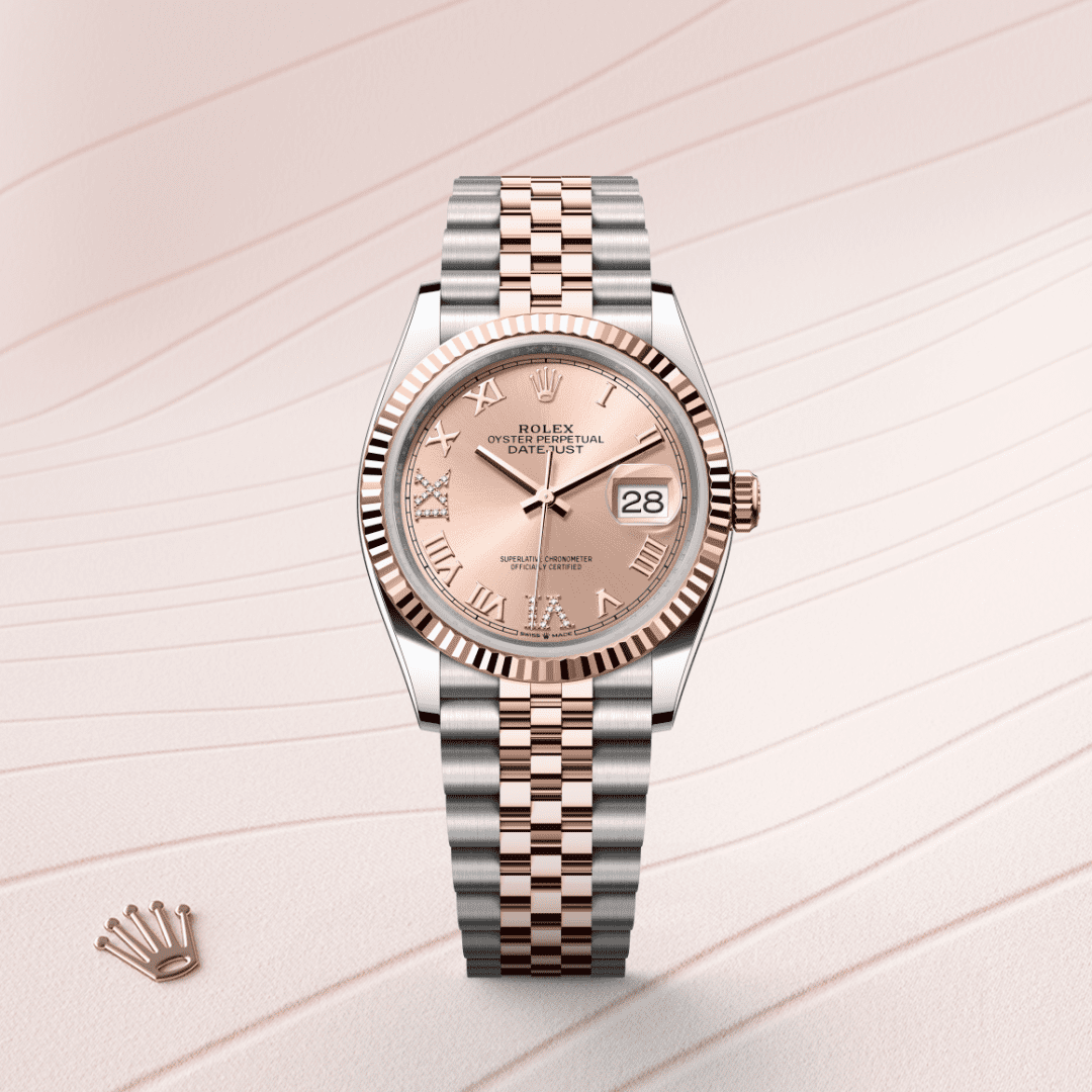 Rolex Datejust 36 Oyster, 36 mm, Oystersteel çelik ve Everose altın M126231-0027
