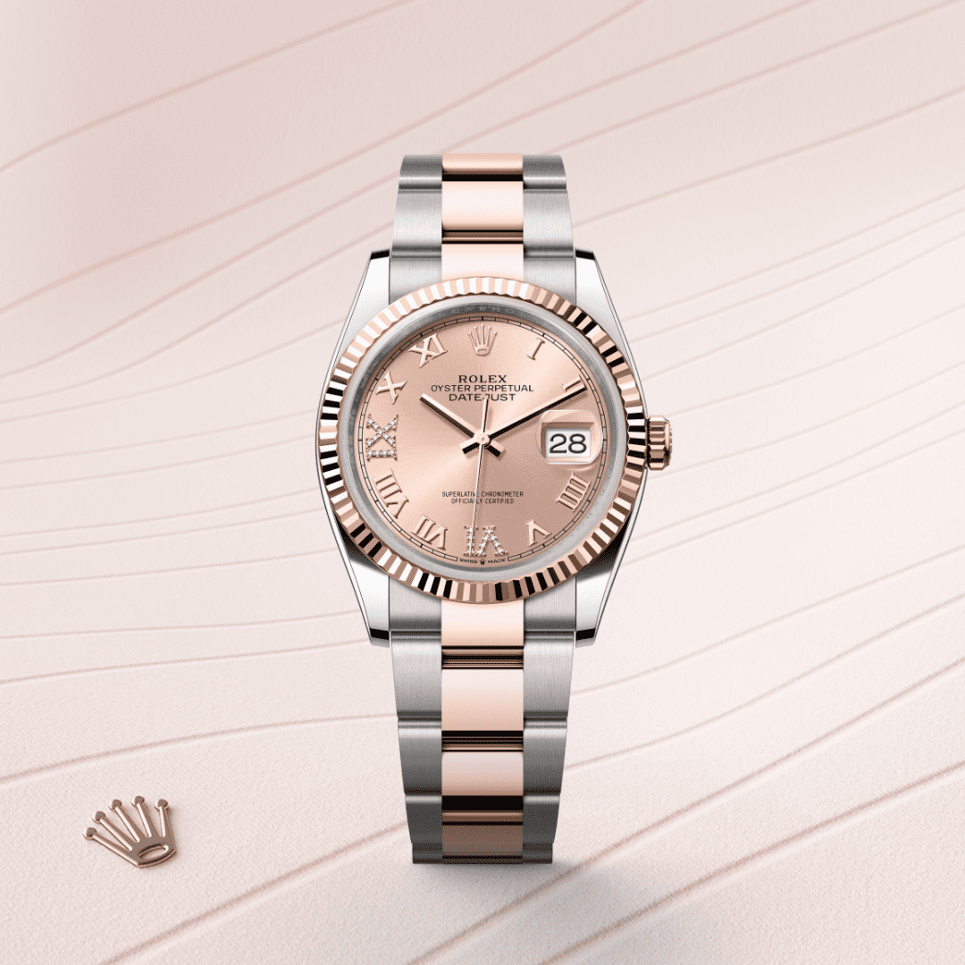 Rolex Datejust 36 Oyster, 36 mm, Oystersteel çelik ve Everose altın M126231-0028