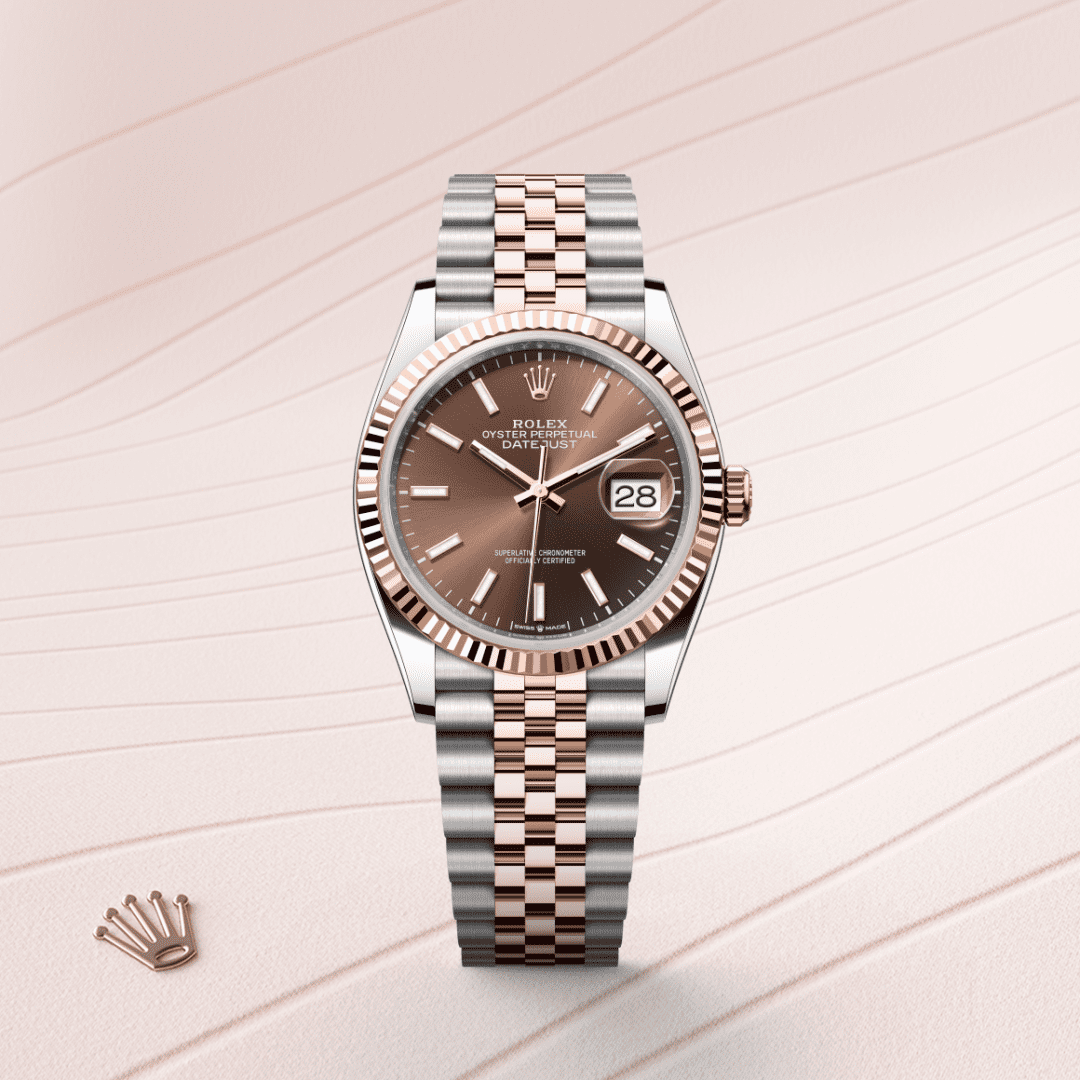 Rolex Datejust 36 Oyster, 36 mm, Oystersteel çelik ve Everose altın M126231-0043