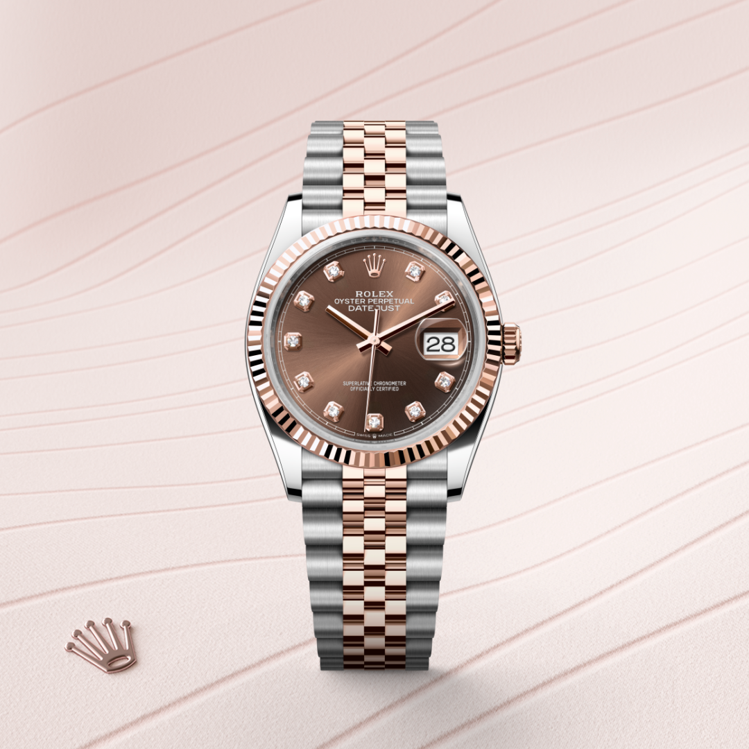 Rolex Datejust 36 Oyster, 36 mm, Oystersteel çelik ve Everose altın M126231-0053