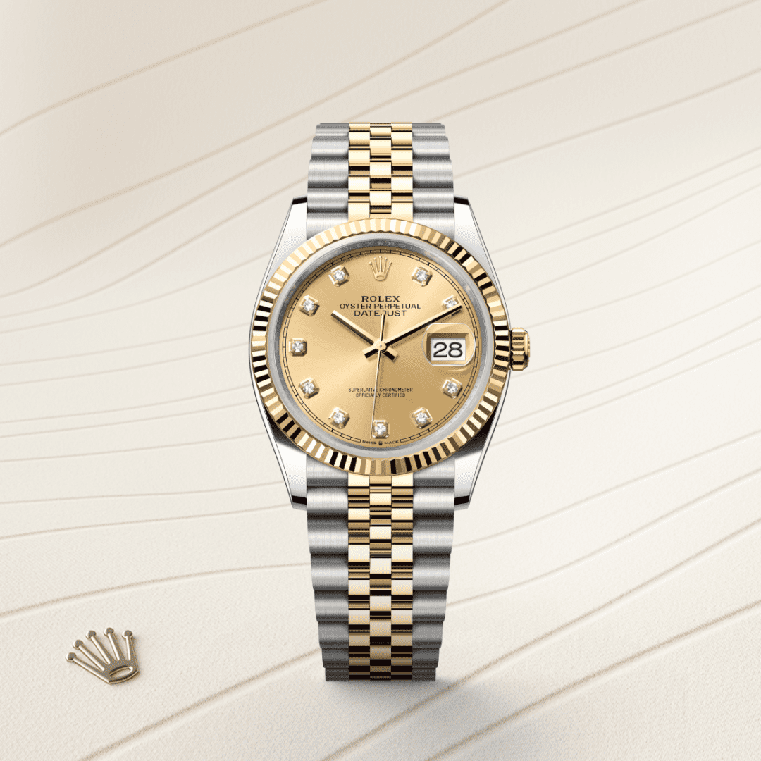 Rolex Datejust 36 Oyster, 36 mm, Oystersteel çelik ve sarı altın M126233-0017