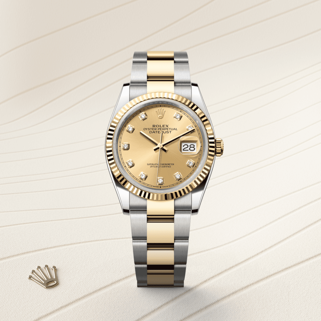 Rolex Datejust 36 Oyster, 36 mm, Oystersteel çelik ve sarı altın M126233-0018