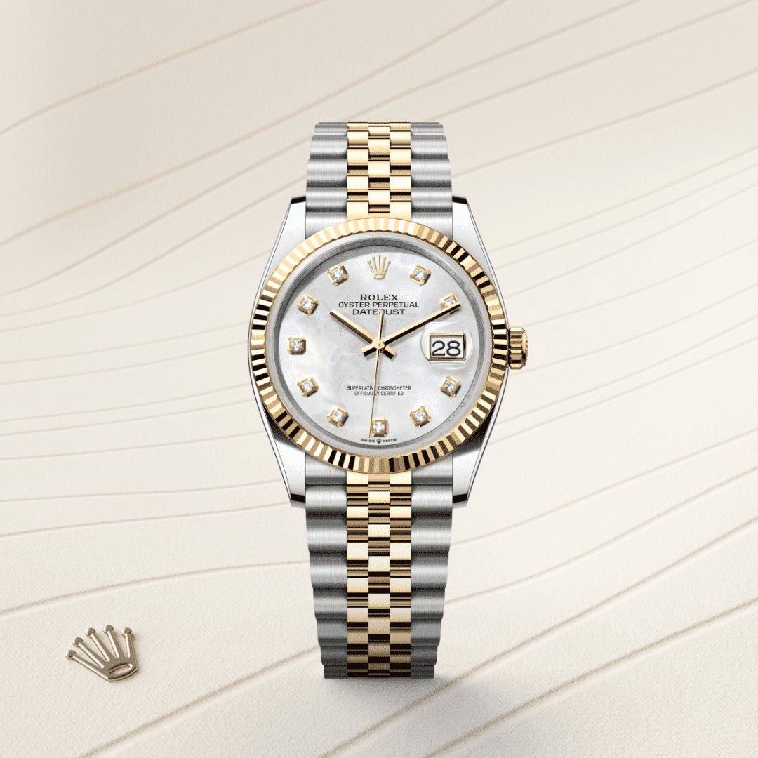 Rolex Datejust 36 Oyster, 36 mm, Oystersteel çelik ve sarı altın M126233-0023