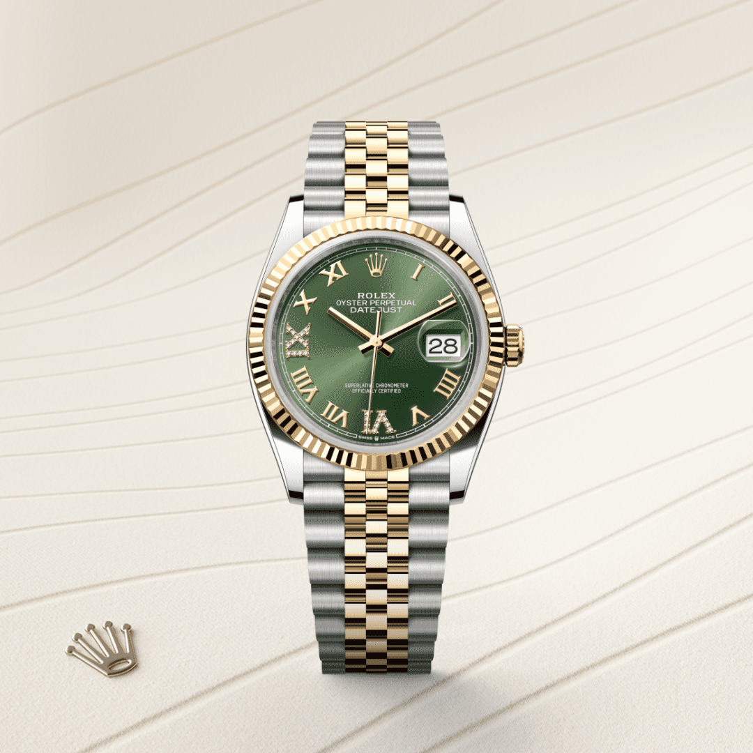Rolex Datejust 36 Oyster, 36 mm, Oystersteel and yellow gold M126233-0025