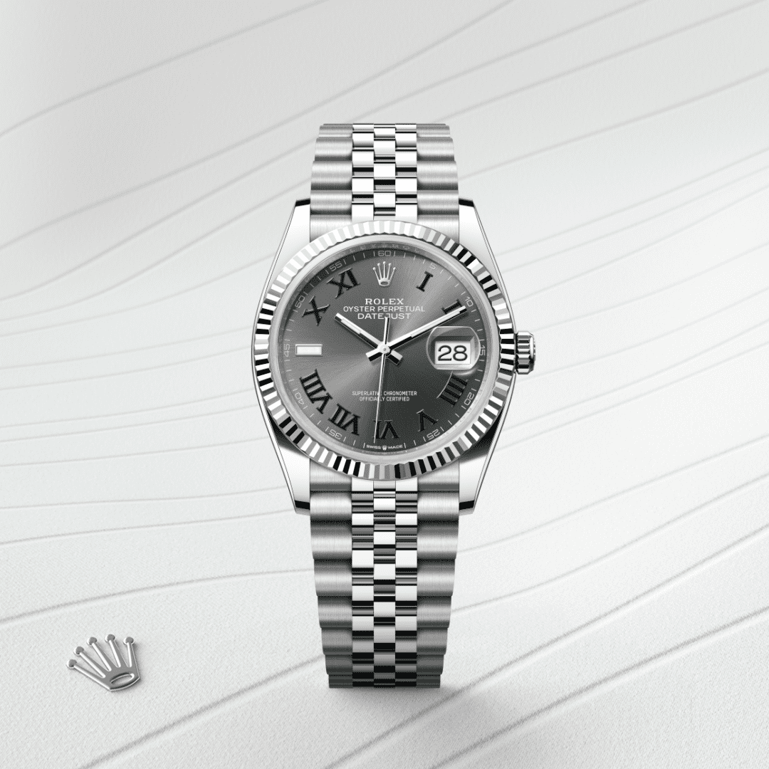 Rolex Datejust 36 Oyster, 36 mm, Oystersteel çelik ve beyaz altın M126234-0045