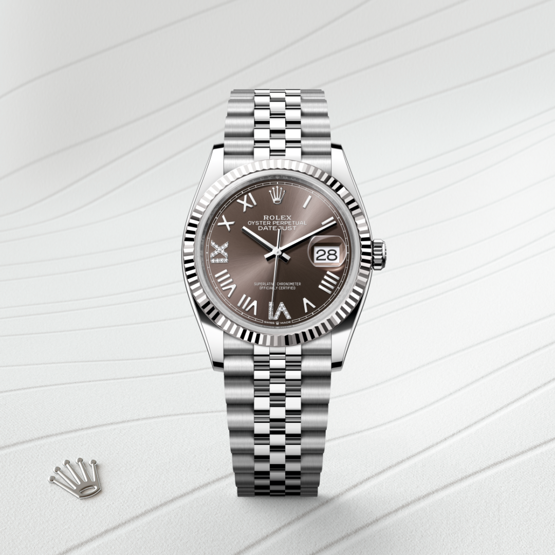 Rolex Datejust 36 Oyster, 36 mm, Oystersteel çelik ve beyaz altın M126234-0071