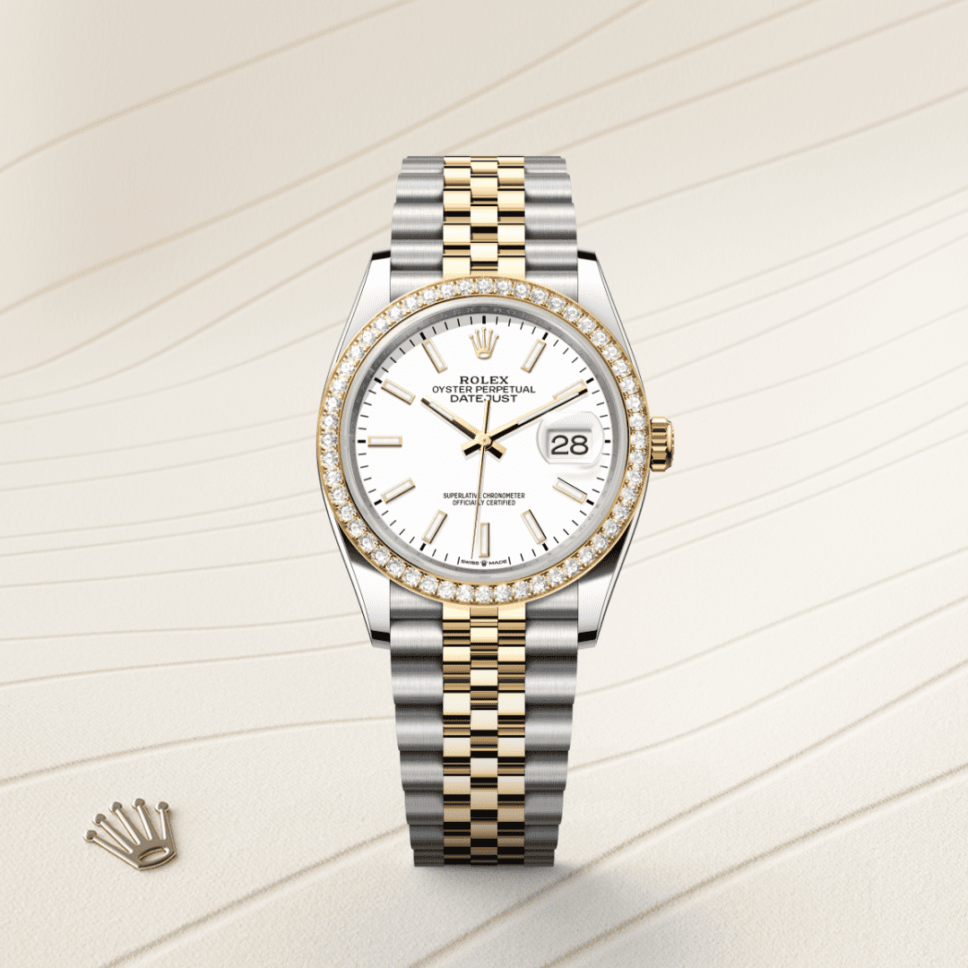 Rolex Datejust 36 Oyster, 36 mm, Oystersteel çelik, sarı altın ve pırlanta M126283RBR-0005