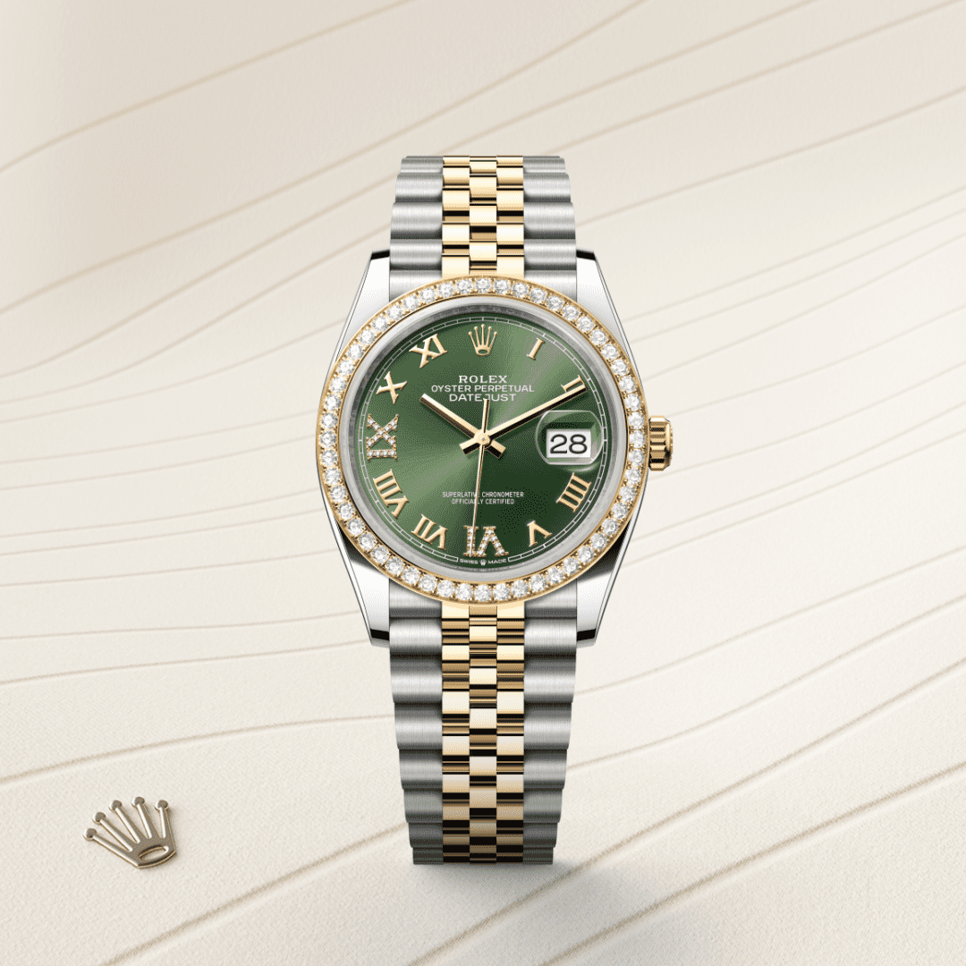 Rolex Datejust 36 Oyster, 36 mm, Oystersteel çelik, sarı altın ve pırlanta M126283RBR-0011