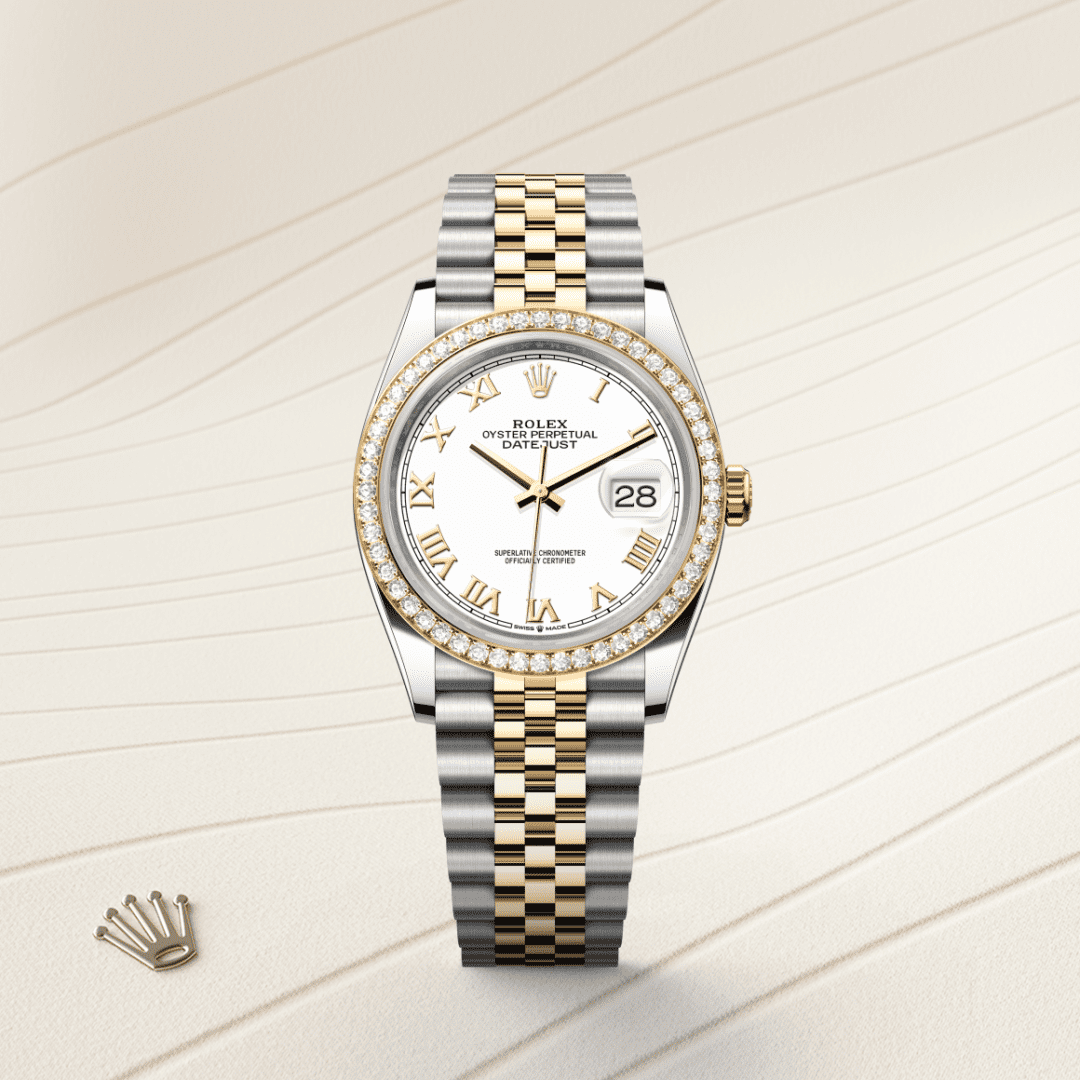 Rolex Datejust 36 Oyster, 36 mm, Oystersteel çelik, sarı altın ve pırlanta M126283RBR-0015