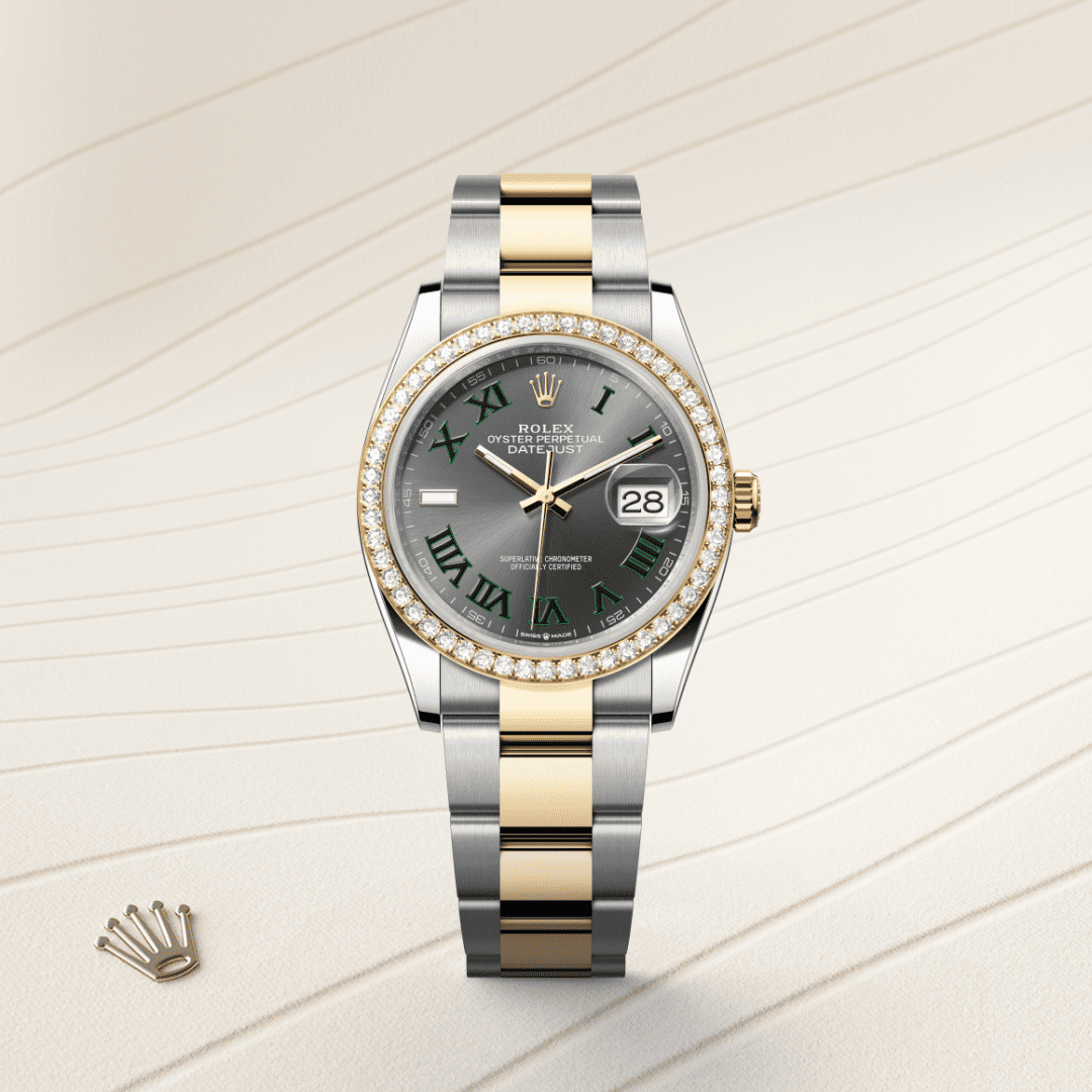 Rolex Datejust 36 Oyster, 36 mm, Oystersteel çelik, sarı altın ve pırlanta M126283RBR-0022