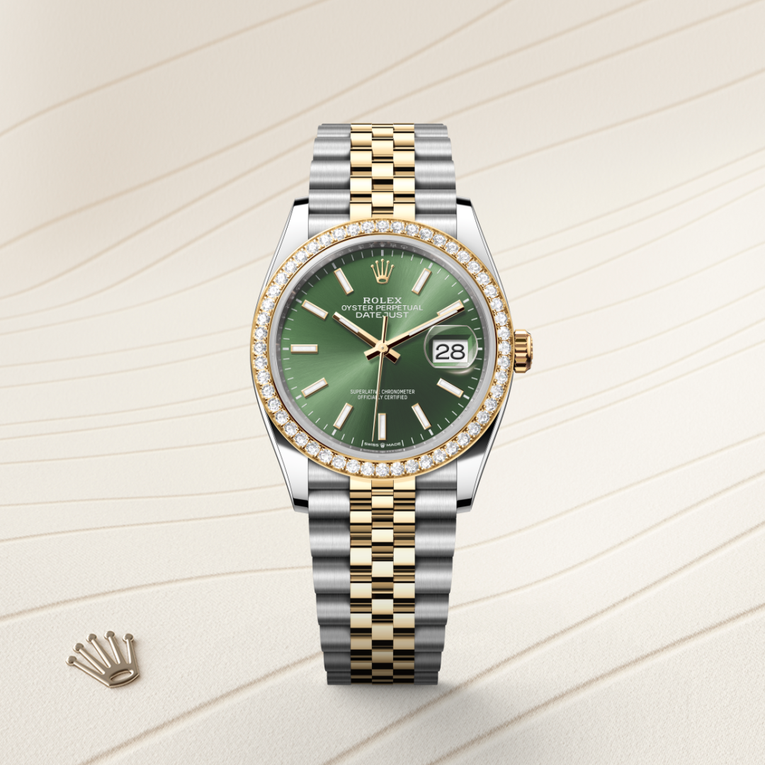 Rolex Datejust 36 Oyster, 36 mm, Oystersteel çelik, sarı altın ve pırlanta M126283RBR-0043