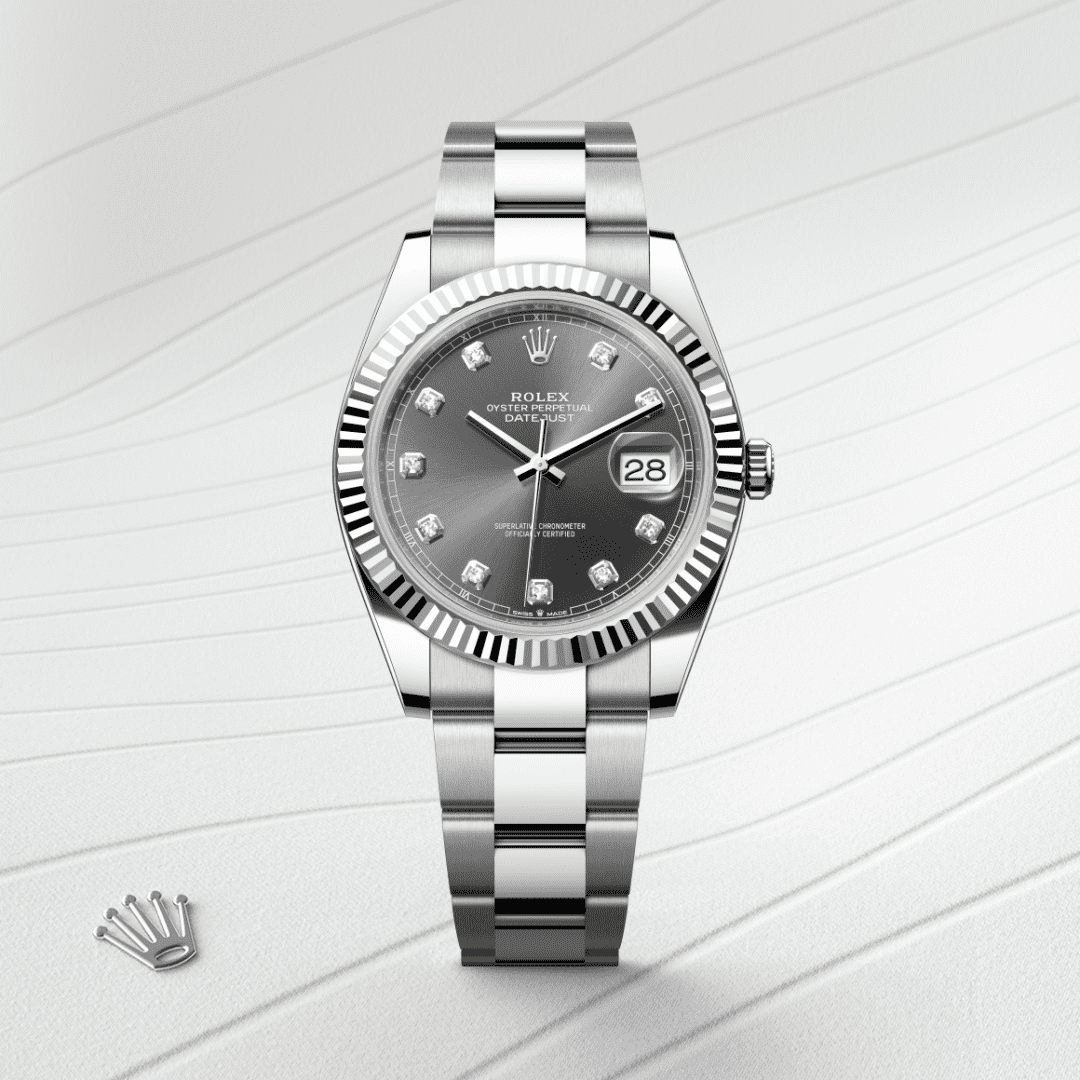 Rolex Datejust 41 Oyster, 41 mm, Oystersteel çelik ve beyaz altın M126334-0005