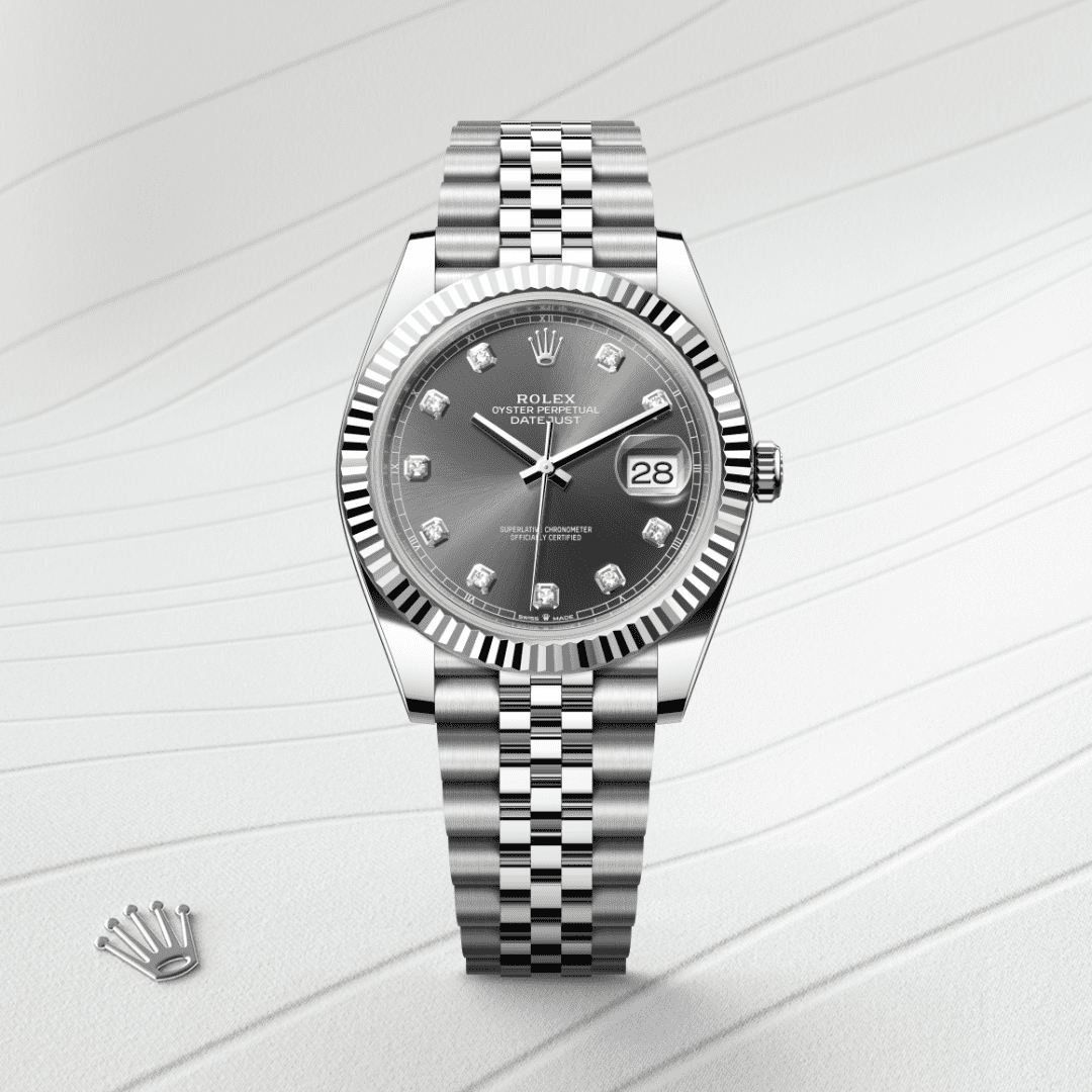 Rolex Datejust 41 Oyster, 41 mm, Oystersteel çelik ve beyaz altın M126334-0006