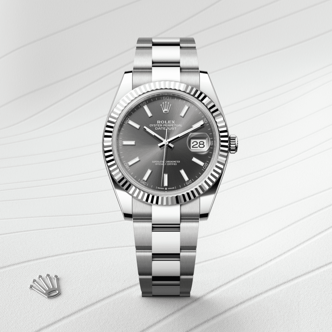 Rolex Datejust 41 Oyster, 41 mm, Oystersteel çelik ve beyaz altın M126334-0013