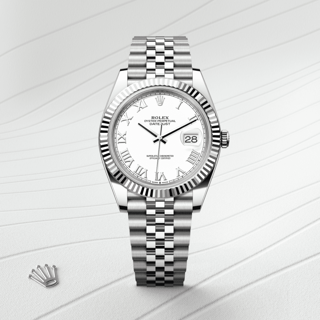 Rolex Datejust 41 Oyster, 41 mm, Oystersteel çelik ve beyaz altın M126334-0024