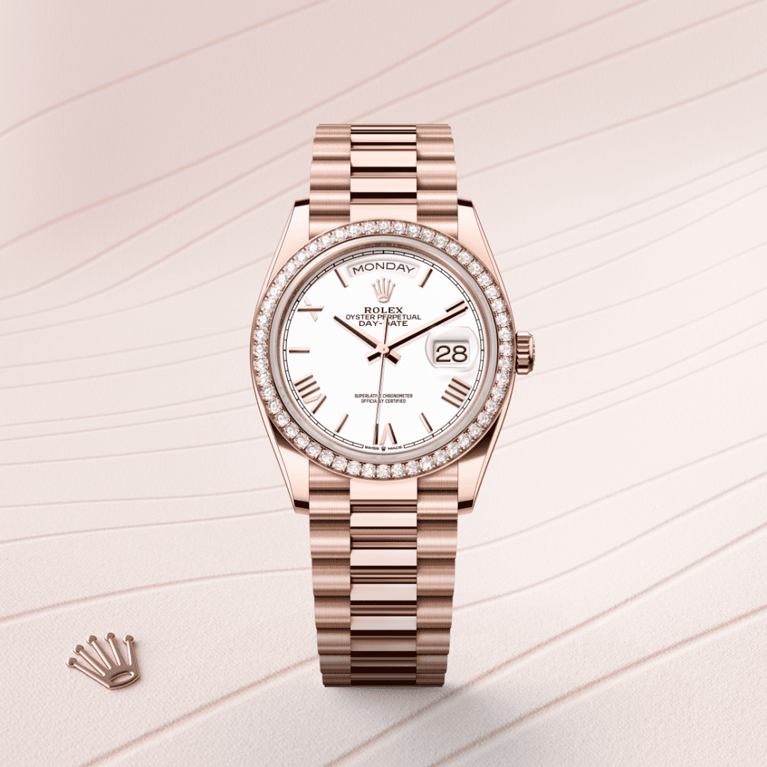 Rolex Day-Date 36 Oyster, 36 mm, Everose altın ve pırlanta M128345RBR-0070