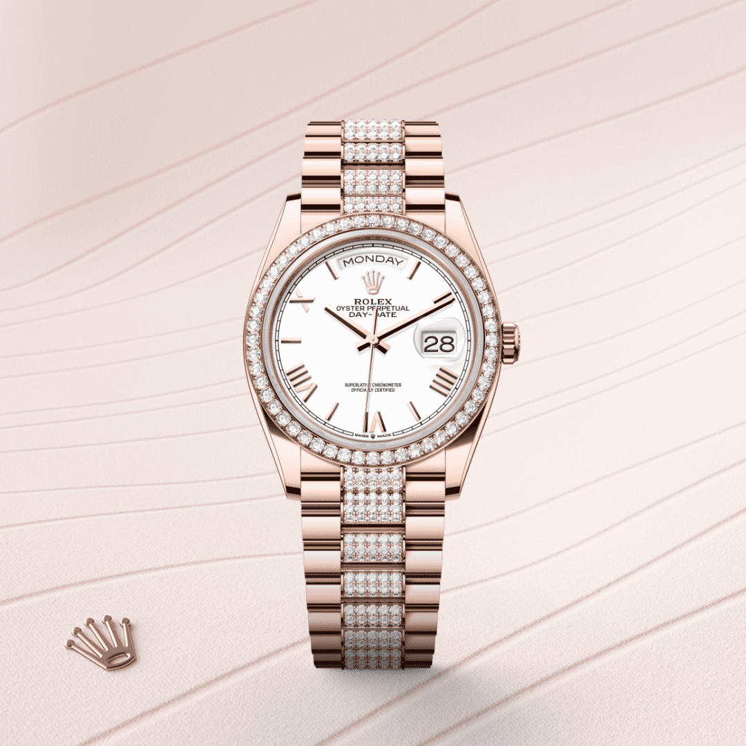 Rolex Day-Date 36 Oyster, 36 mm, Everose altın ve pırlanta M128345RBR-0071