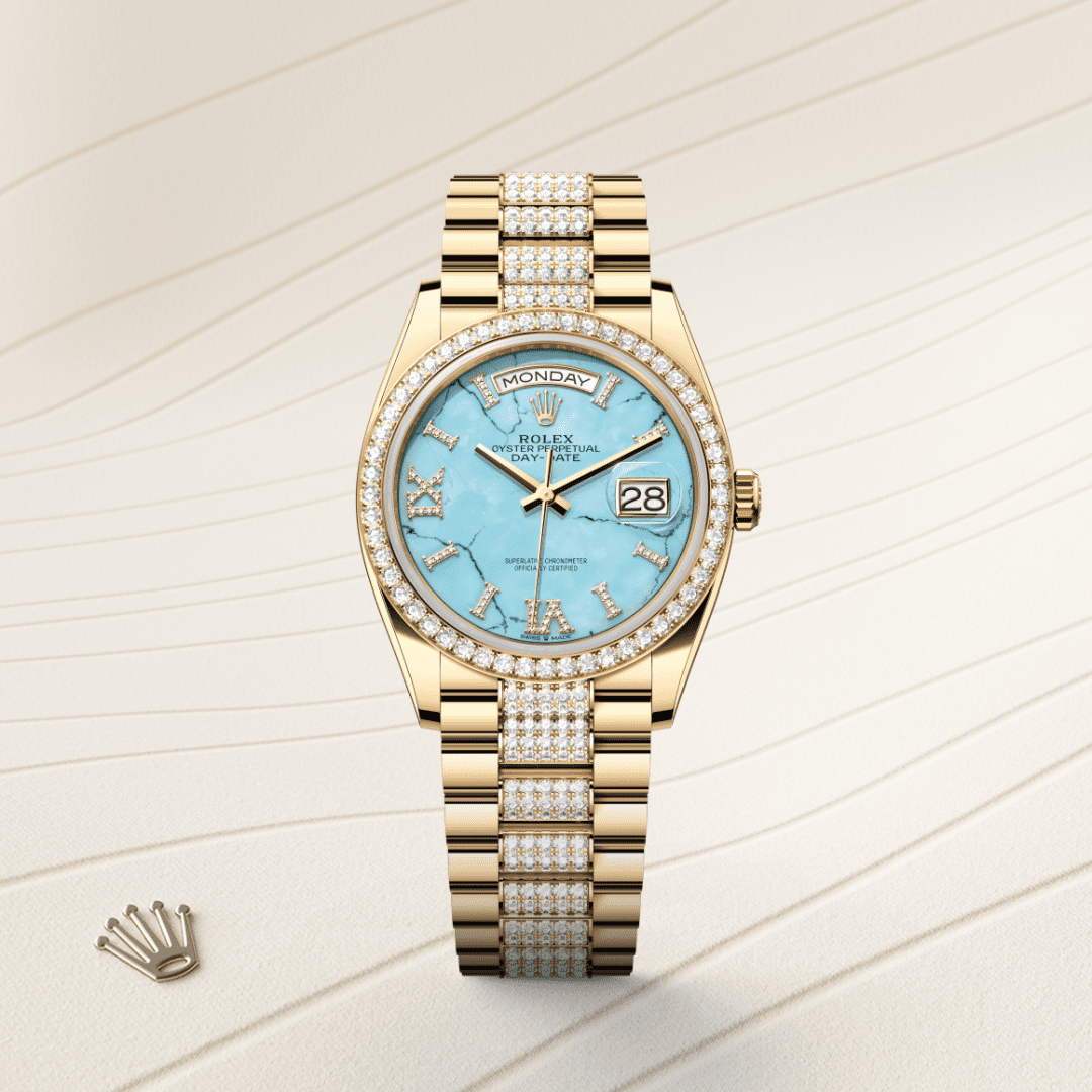 Rolex Day-Date 36 Oyster, 36 mm, yellow gold and diamonds M128348RBR-0038