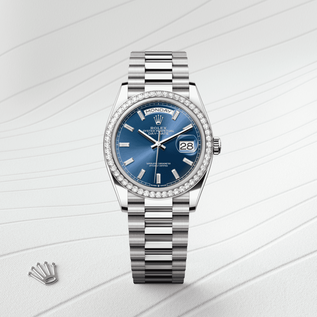 Rolex Day-Date 36 Oyster, 36 mm, beyaz altın ve pırlanta M128349RBR-0051