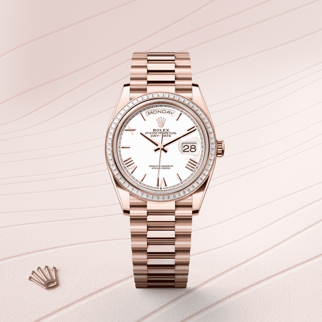 Rolex Day-Date 36 Oyster, 36 mm, Everose altın ve pırlanta M128395TBR-0022