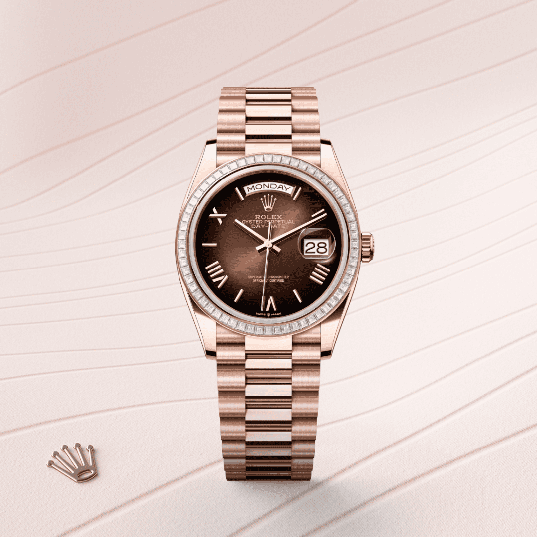Rolex Day-Date 36 Oyster, 36 mm, Everose altın ve pırlanta M128395TBR-0024