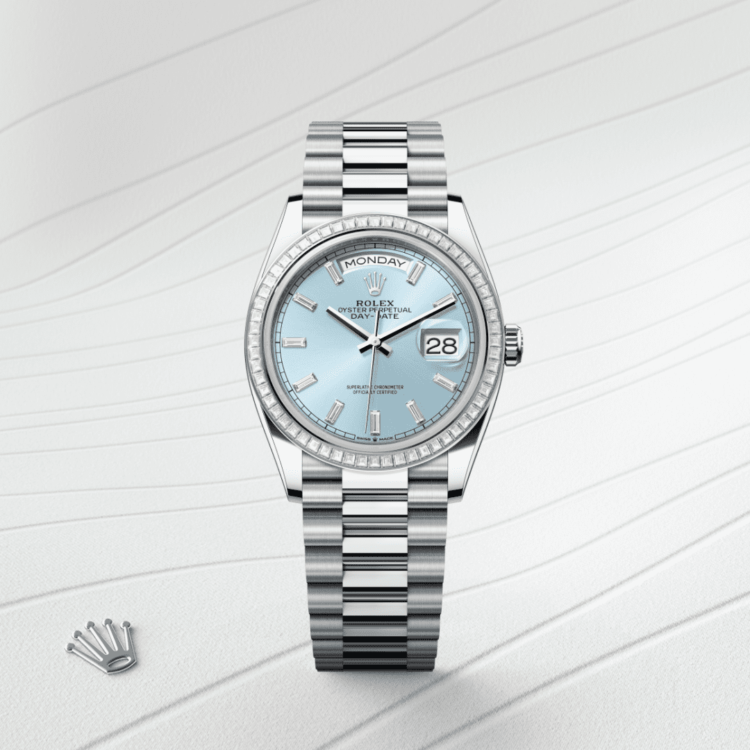 Rolex Day-Date 36 Oyster, 36 mm, platin ve pırlanta M128396TBR-0003