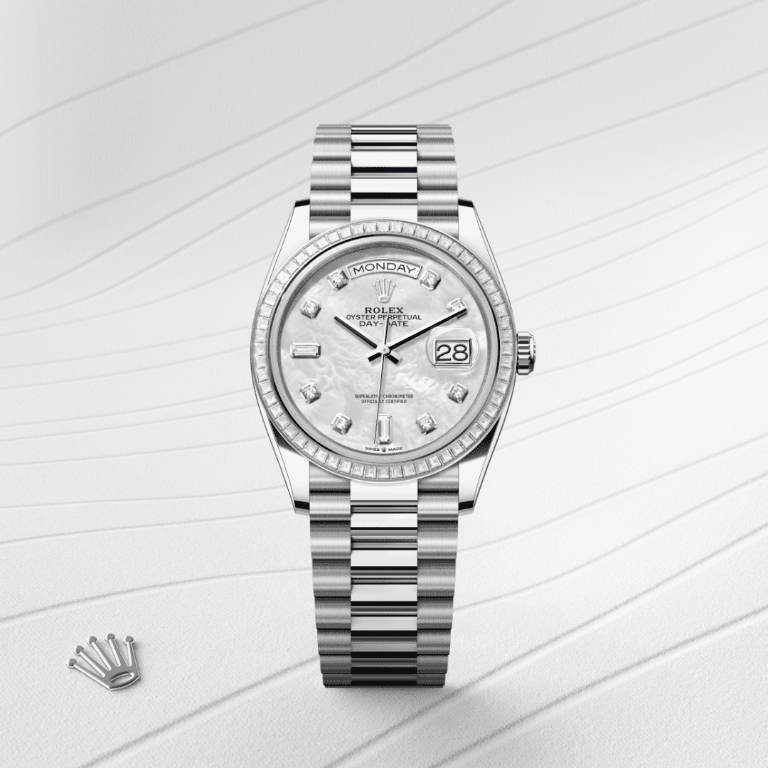 Rolex Day-Date 36 Oyster, 36 mm, platin ve pırlanta M128396TBR-0005