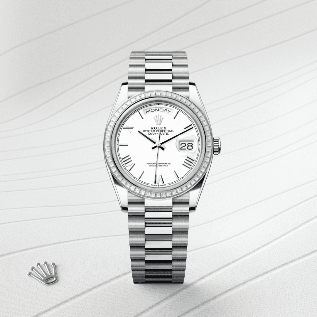 Rolex Day-Date 36 Oyster, 36 mm, platin ve pırlanta M128396TBR-0018