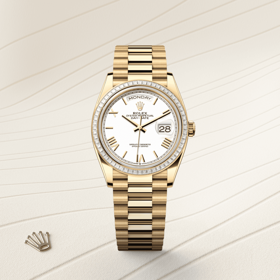 Rolex Day-Date 36 Oyster, 36 mm, sarı altın ve pırlanta M128398TBR-0026