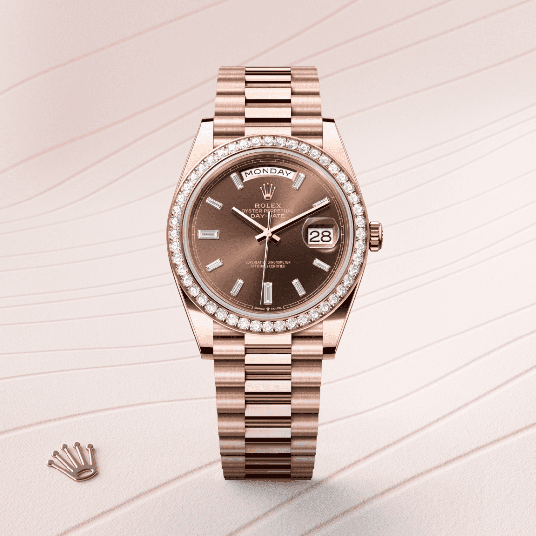 Rolex Day-Date 40 Oyster, 40 mm, Everose altın ve pırlanta M228345RBR-0006