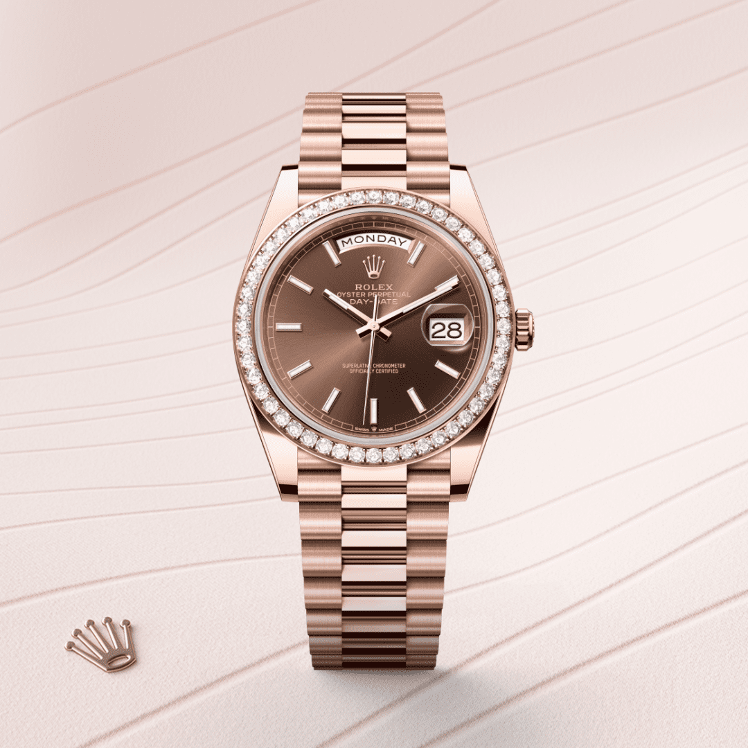 Rolex Day-Date 40 Oyster, 40 mm, Everose altın ve pırlanta M228345RBR-0024