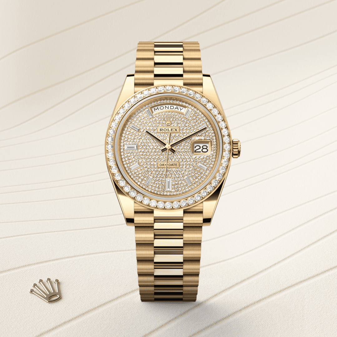 Rolex Day-Date 40 Oyster, 40 mm, sarı altın ve pırlanta M228348RBR-0037