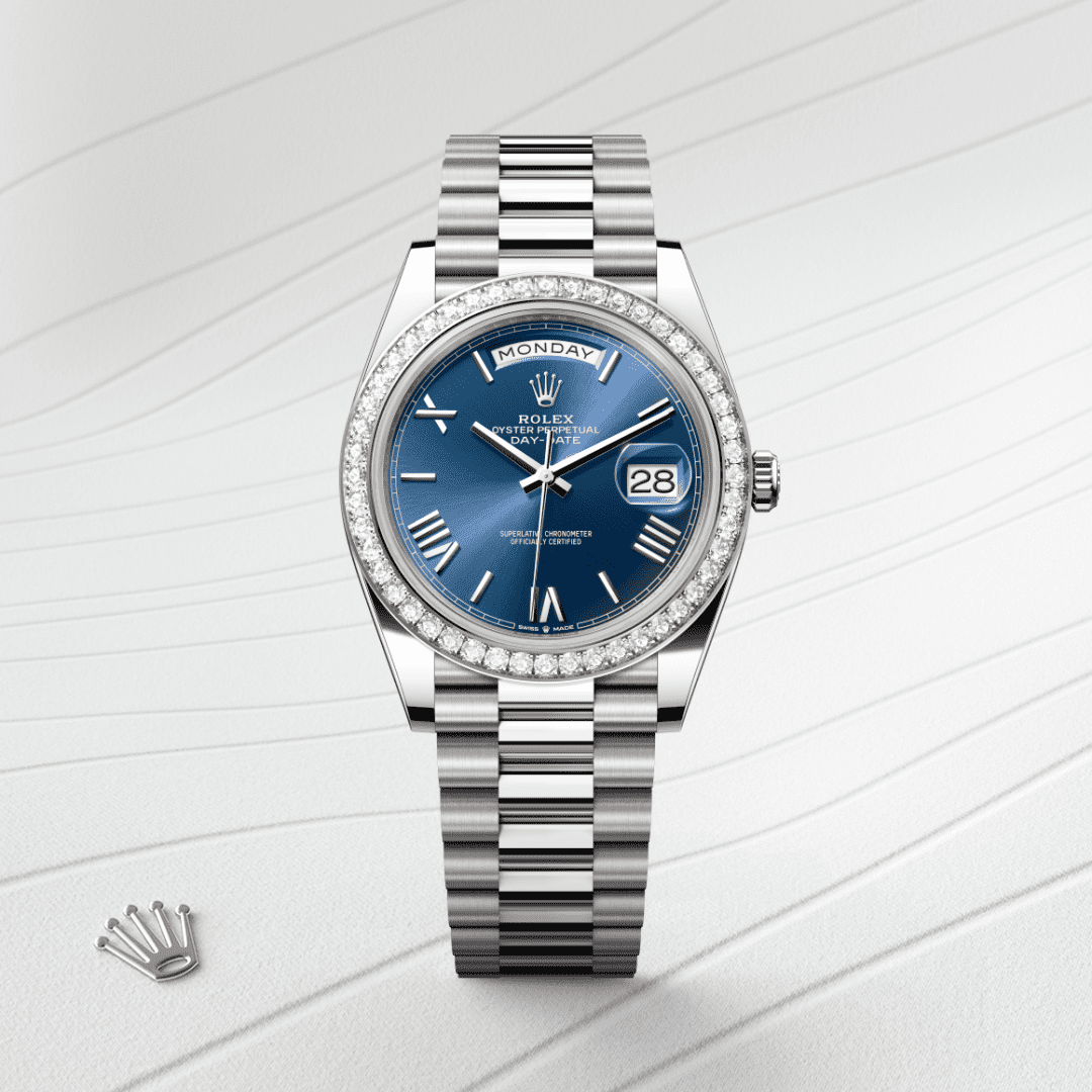 Rolex Day-Date 40 Oyster, 40 mm, beyaz altın ve pırlanta M228349RBR-0005