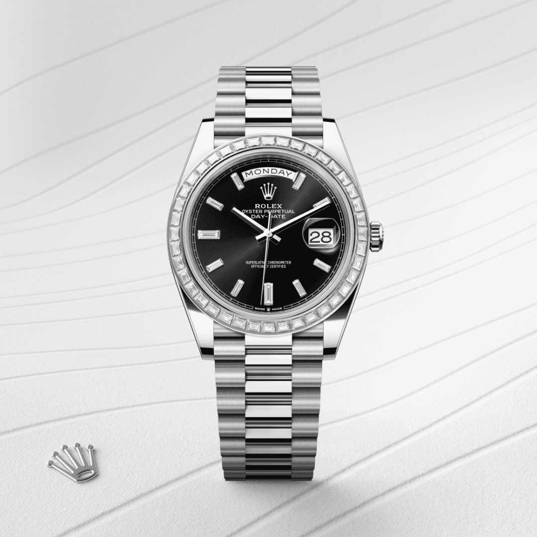 Rolex Day-Date 40 Oyster, 40 mm, platin ve pırlanta M228396TBR-0012