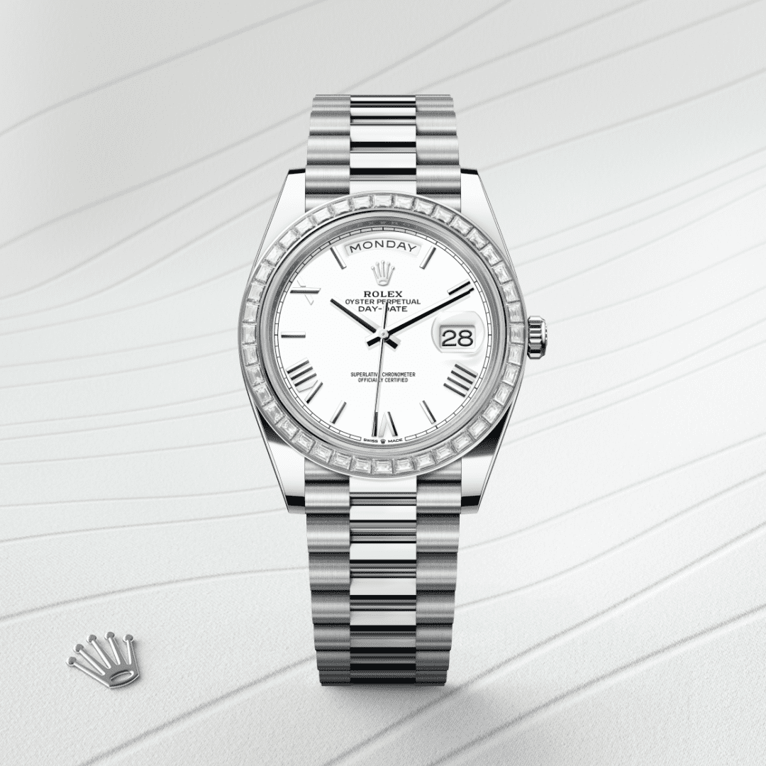 Rolex Day-Date 40 Oyster, 40 mm, platin ve pırlanta M228396TBR-0018