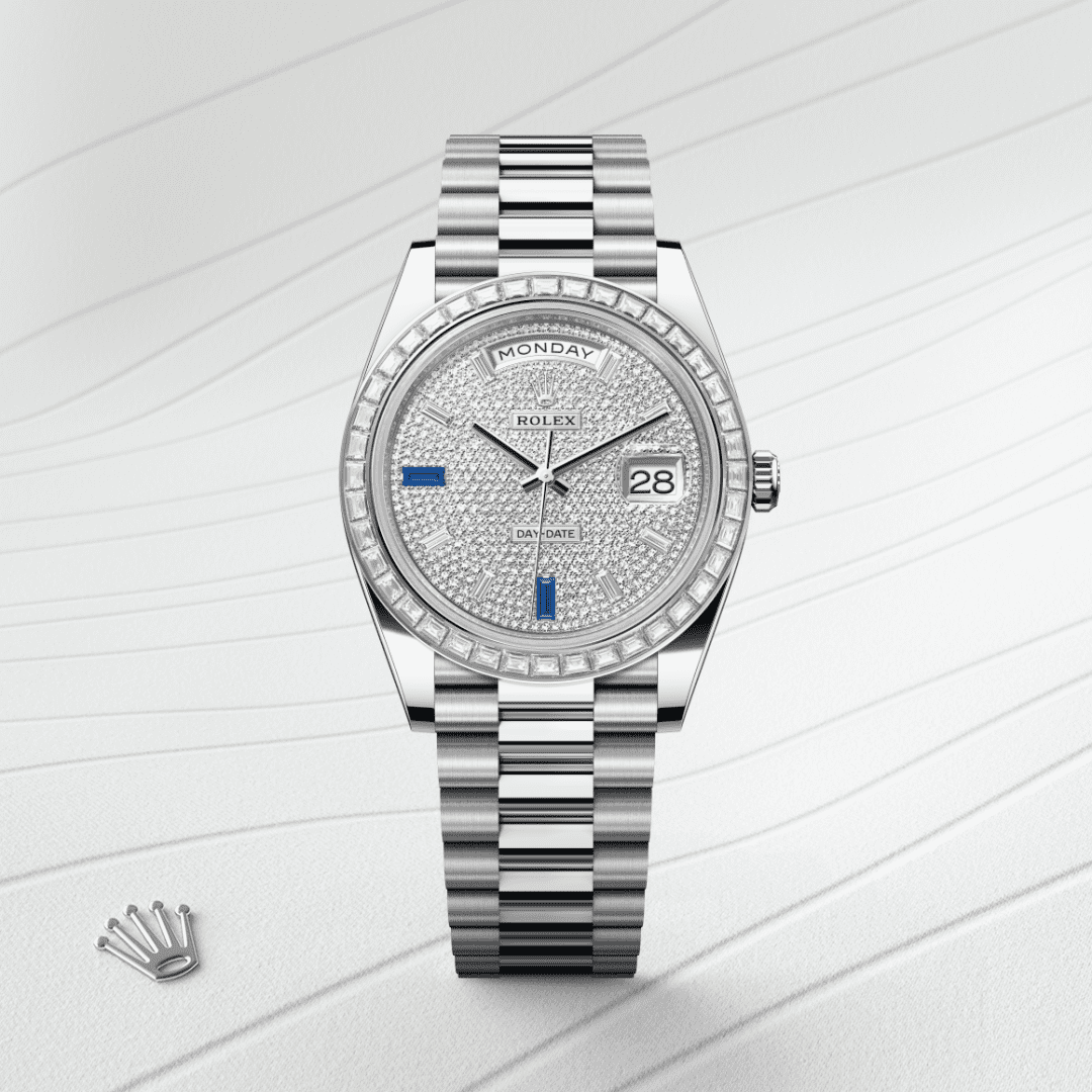 Rolex Day-Date 40 Oyster, 40 mm, platin ve pırlanta M228396TBR-0021