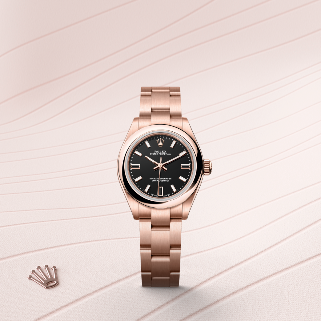 Rolex Oyster Perpetual 28 Oyster, 28 mm, Everose altın M276205-0001