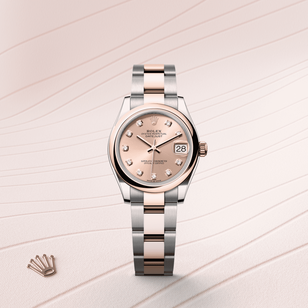 Rolex Datejust 31 Oyster, 31 mm, Oystersteel çelik ve Everose altın M278241-0023