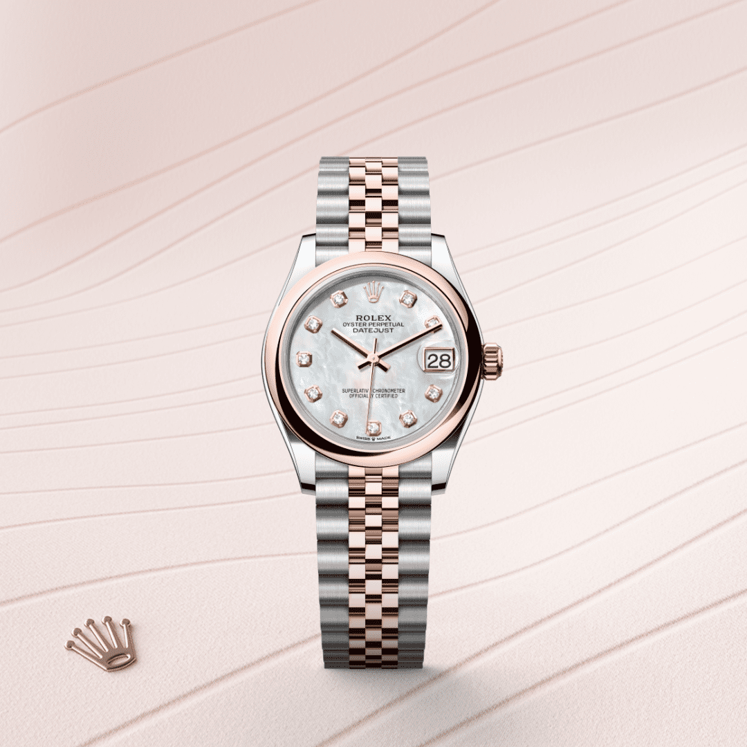 Rolex Datejust 31 Oyster, 31 mm, Oystersteel çelik ve Everose altın M278241-0026