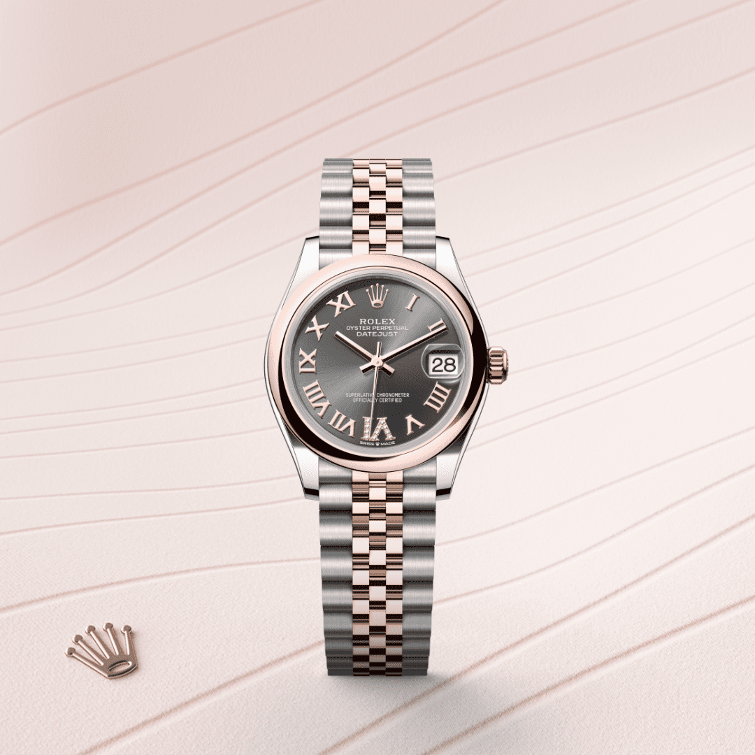 Rolex Datejust 31 Oyster, 31 mm, Oystersteel çelik ve Everose altın M278241-0030